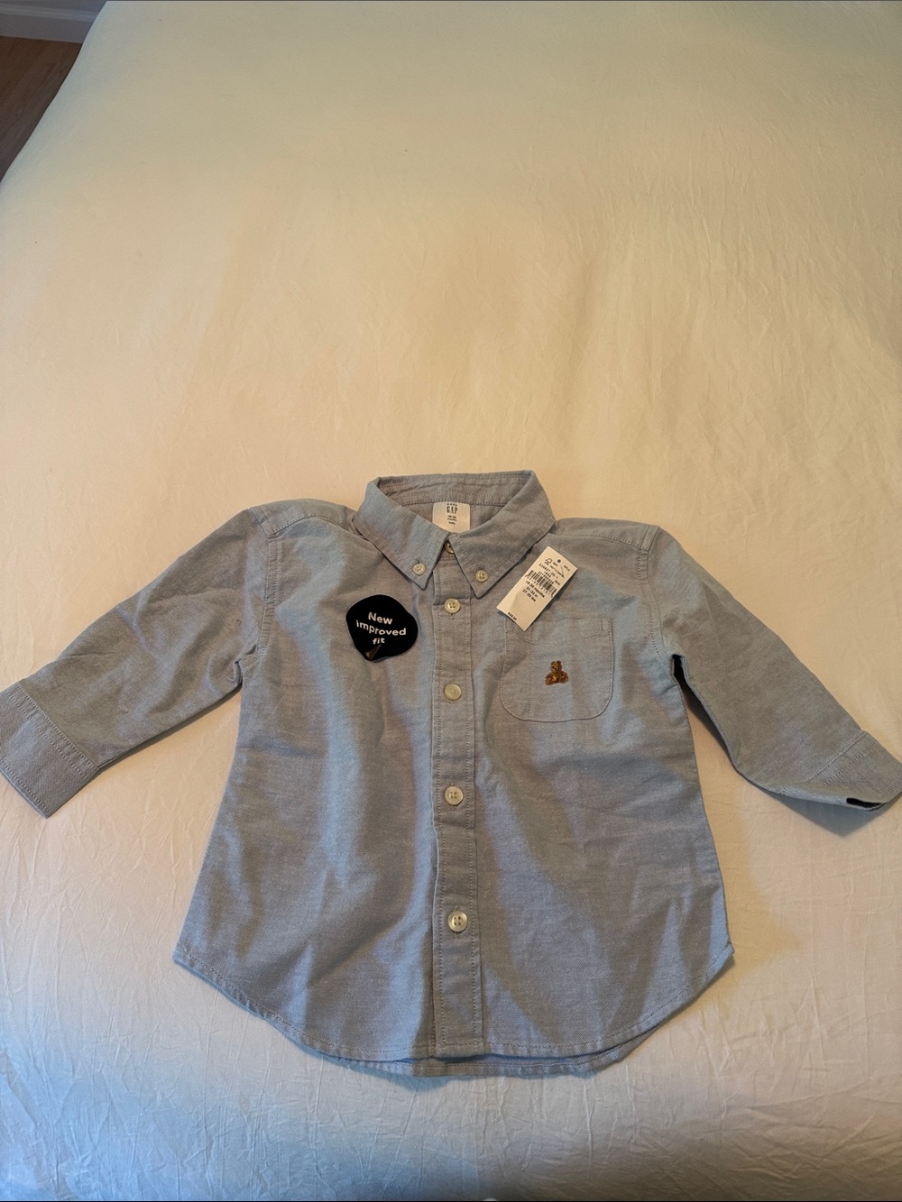 GAP Baby Light Blue Button-Down Oxford Shirt (18-24 months)